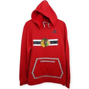 NHL Chicago Blackhawks Hockey Men's Team Hoodie Red Medium Large Pullover